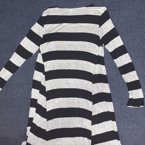 Black striped Long sleeve T-shirt Dress - Picture 3 of 4